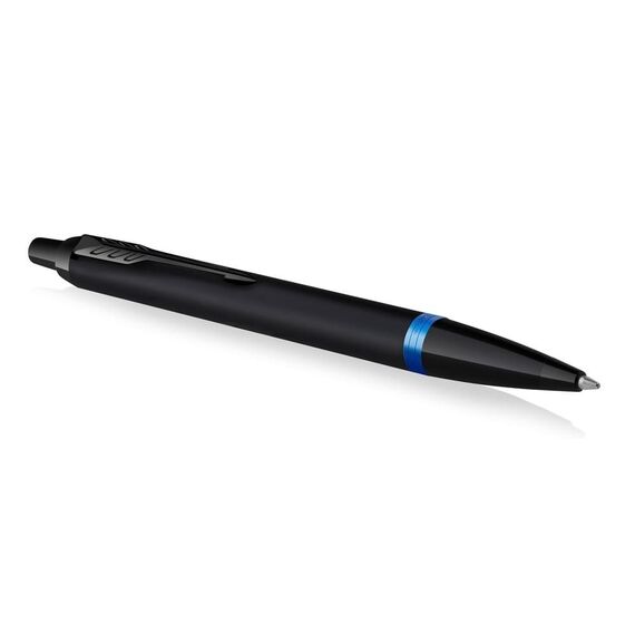 PARKER IM Ballpoint Pen Black with Vibrant Navy Blue Ring Black Trim