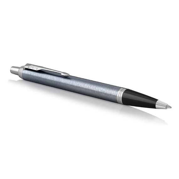 PARKER IM Medium Ballpoint Pen Blue Grey Chrome Trim Blue Ink
