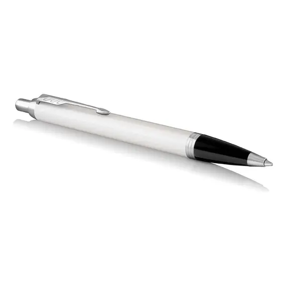 PARKER IM Medium Ballpoint Pen White Chrome Trim Blue Ink, 2 image
