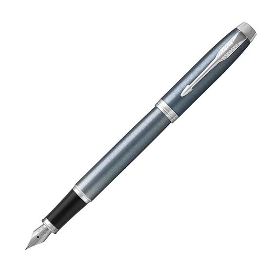 PARKER IM Medium Fountain Pen Blue Grey Chrome Trim