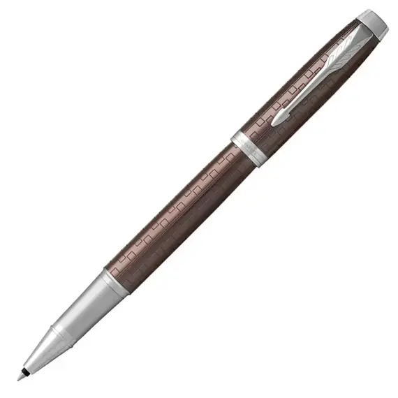PARKER IM Premium Fine Rollerball Pen Brown Chrome Trim Black Ink, 2 image