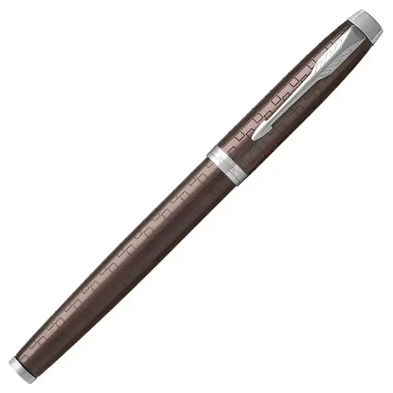 PARKER IM Premium Fine Rollerball Pen Brown Chrome Trim Black Ink, 3 image