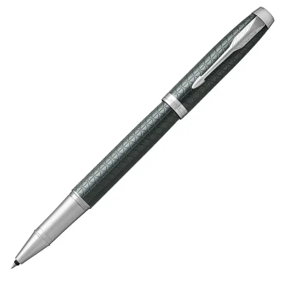 PARKER IM Premium Fine Rollerball Pen Dark Green Chrome Trim Black Ink, 2 image