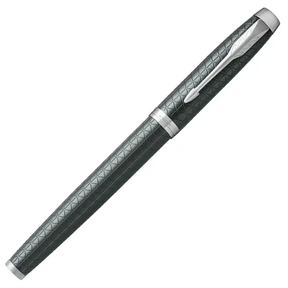 PARKER IM Premium Fine Rollerball Pen Dark Green Chrome Trim Black Ink, 3 image
