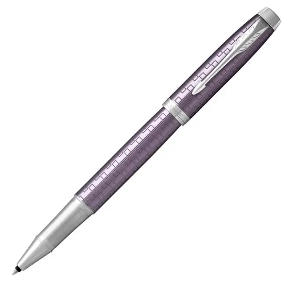 PARKER IM Premium Fine Rollerball Pen Dark Violet Chrome Trim Black Ink, 2 image