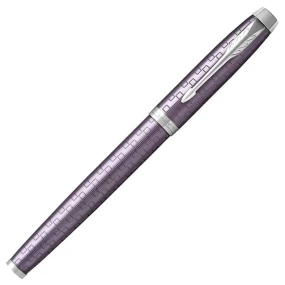 PARKER IM Premium Fine Rollerball Pen Dark Violet Chrome Trim Black Ink, 3 image
