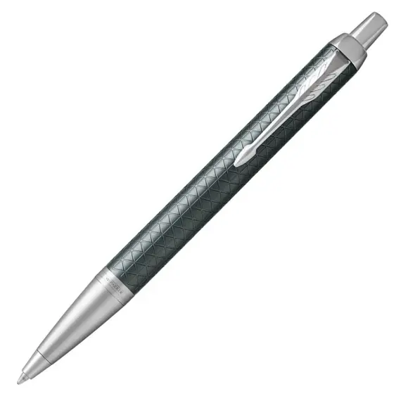 PARKER IM Premium Medium Ballpoint Pen Dark Green Chrome Trim Blue Ink, 2 image