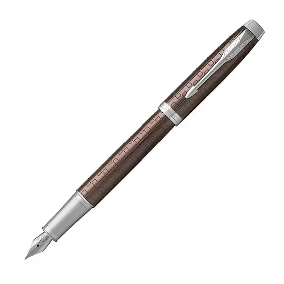 PARKER IM Premium Medium Fountain Pen Brown Chrome Trim, 2 image