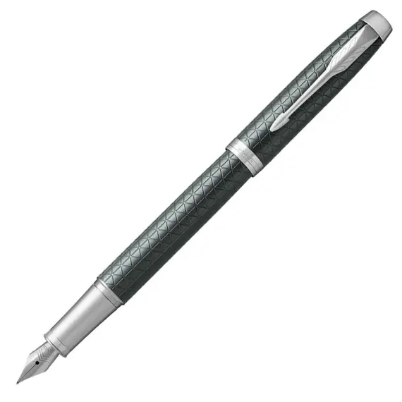 PARKER IM Premium Medium Fountain Pen Dark Green Chrome Trim, 2 image