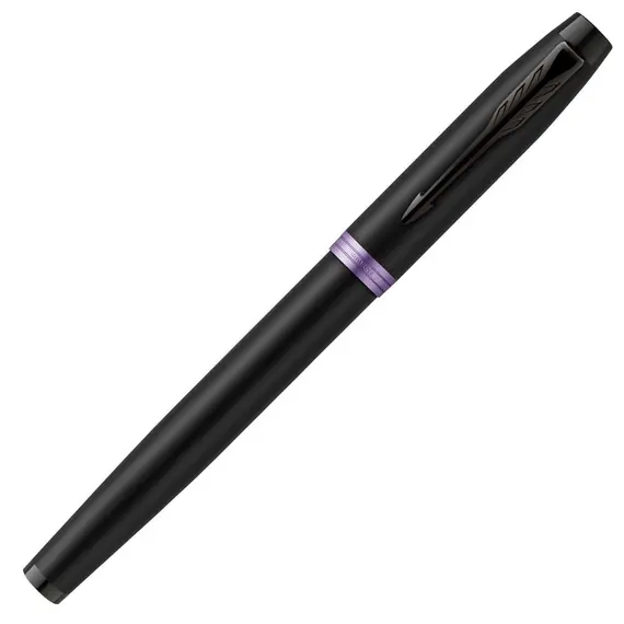 PARKER IM Rollerball Pen Black with Vibrant Amethyst Purple Ring Black Trim, 3 image
