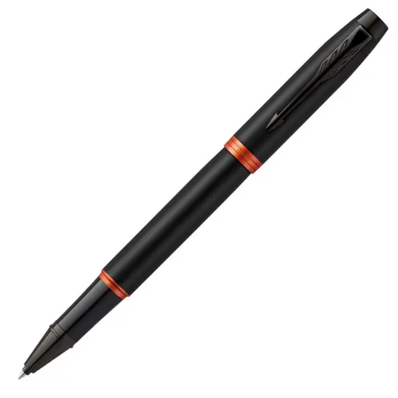 PARKER IM Rollerball Pen Black with Vibrant Flame Orange Ring Black Trim, 2 image