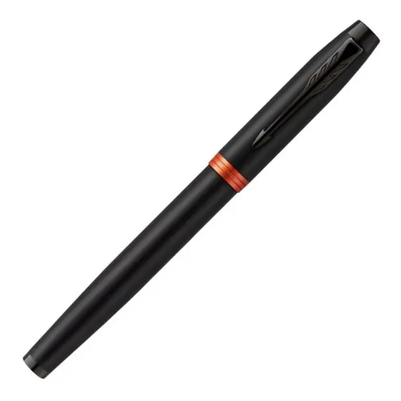PARKER IM Rollerball Pen Black with Vibrant Flame Orange Ring Black Trim, 3 image