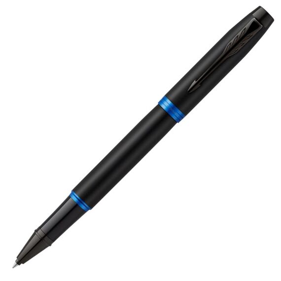 PARKER IM Rollerball Pen Black with Vibrant Navy Blue Ring Black Trim
