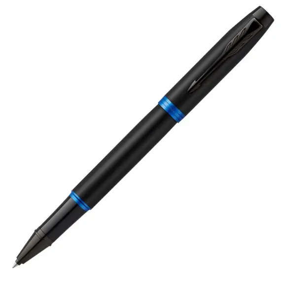 PARKER IM Rollerball Pen Black with Vibrant Navy Blue Ring Black Trim, 2 image