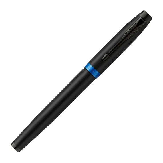 PARKER IM Rollerball Pen Black with Vibrant Navy Blue Ring Black Trim, 3 image
