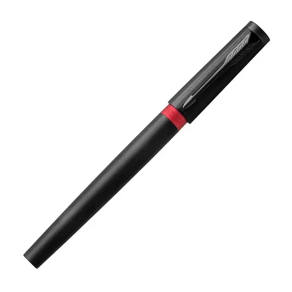 PARKER Ingenuity 5th Technology Deluxe Slim Medium Fountain Pen Black and Red Black Ink, 3 image