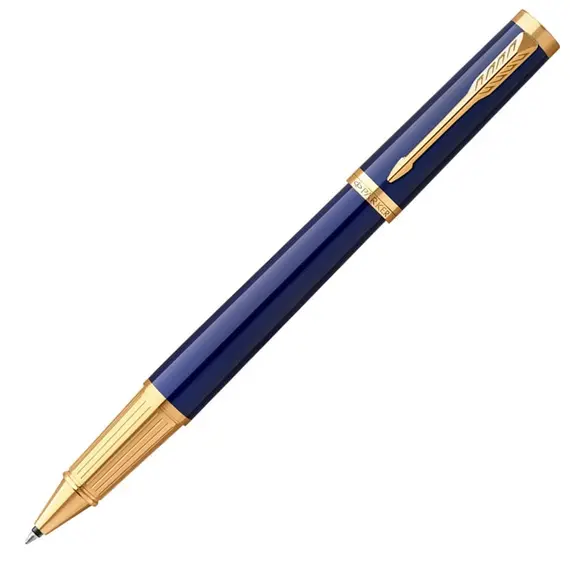 PARKER Ingenuity Fine Rollerball Pen Dark Blue Gold Trim Black Ink, 2 image