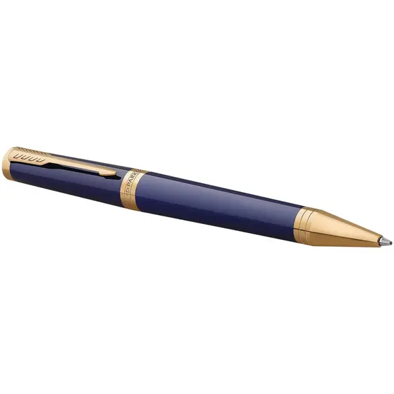 PARKER Ingenuity Medium Ballpoint Pen Dark Blue Gold Trim Black Ink, 2 image