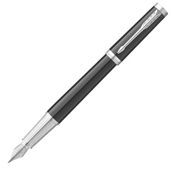 PARKER Ingenuity Medium Fountain Pen Black Chrome Trim Black Ink, 2 image