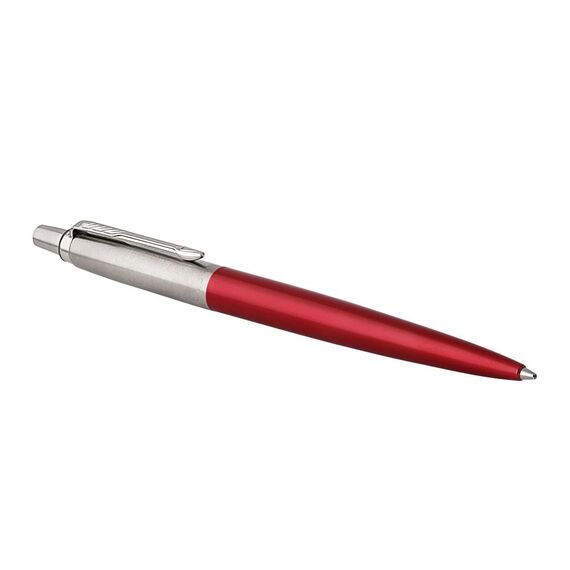 PARKER Jotter Medium Ballpoint Pen Kensington Red Chrome Trim Blue Ink