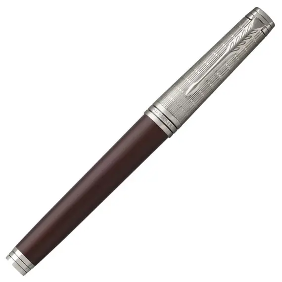 PARKER Premier Rollerball Pen Custom Crimson Red Silver Trim Black Ink, 3 image