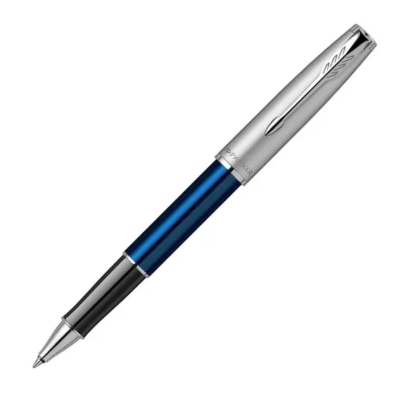 PARKER Sonnet Essential Fine Rollerball Pen Metal and Blue Lacquer Palladium Trim, 2 image