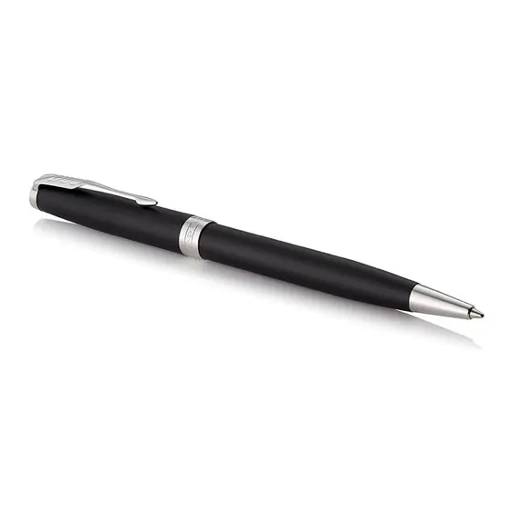 PARKER Sonnet Medium Ballpoint Pen Matte Black Chrome Trim Black Ink, 2 image