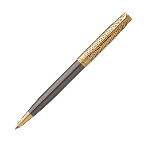 PARKER Sonnet Pioneers Ballpoint Pen Grey Arrow Gold Trim Black Ink