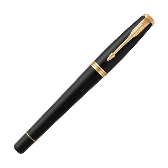 PARKER Urban Medium Rollerball Pen Muted Black Gold Trim Blue Ink