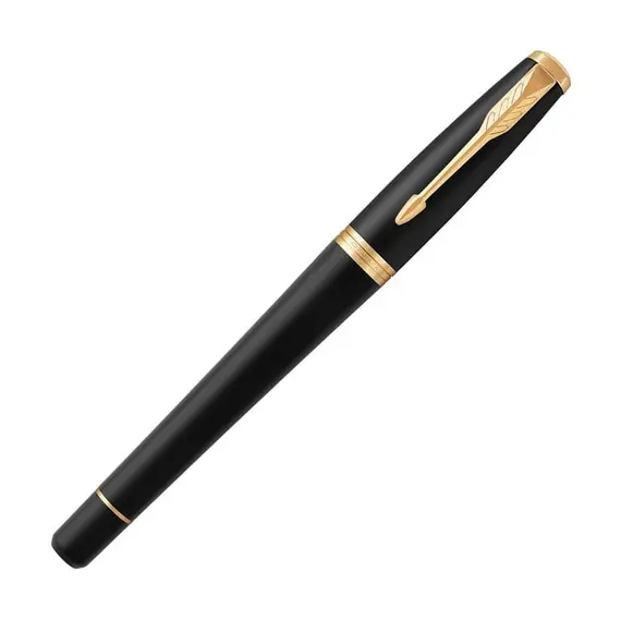 PARKER Urban Medium Rollerball Pen Muted Black Gold Trim Blue Ink, 3 image