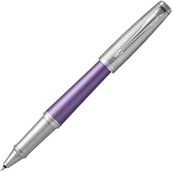 PARKER Urban Premium Fine Rollerball Pen Violet Chrome Trim Black Ink