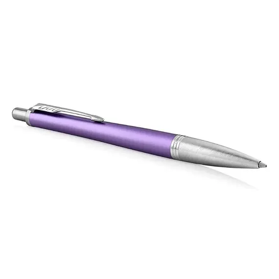 PARKER Urban Premium Medium Ballpoint Pen Violet Chrome Trim Blue Ink, 2 image