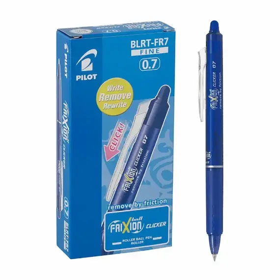 PILOT Frixion Clicker Pen Erasable 0.7mm BLUE (12 pcs/box), 2 image