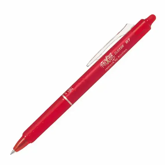 PILOT Frixion Clicker Pen Erasable 0.7mm RED  (12 pcs/box), 3 image