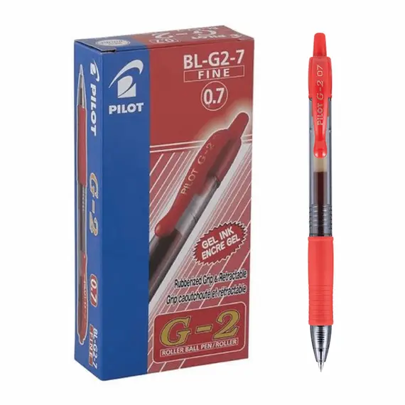 PILOT G-2 Gel Ink Pen 0.7mm Red (12 pcs/box), 2 image