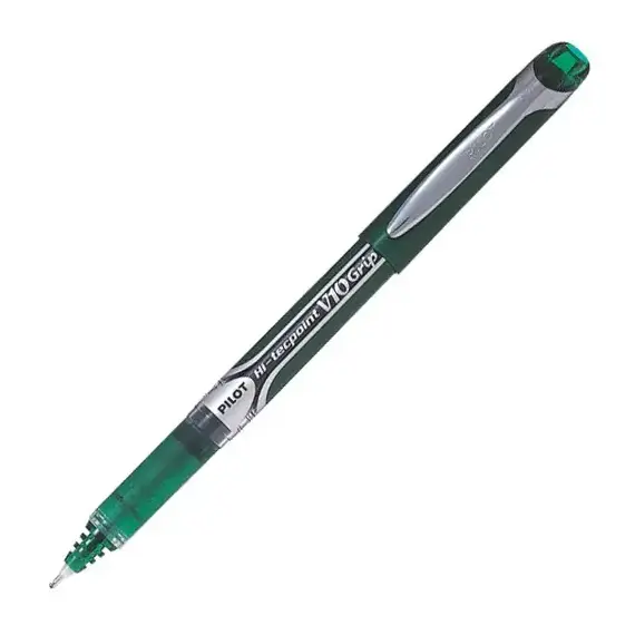 PILOT HI-TECPOINT Grip V10 Pen 1mm Green (12 pcs/box)