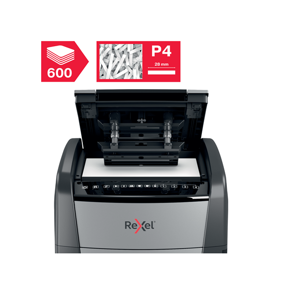 Shredder Rexel Optimum Auto Feed+ 600X Automatic Cross-Cut Paper P4