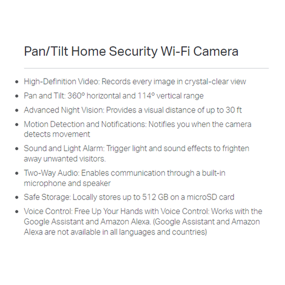 TAPO 3MP Pan/Tilt Home Security Wi-Fi Camera – (C212)