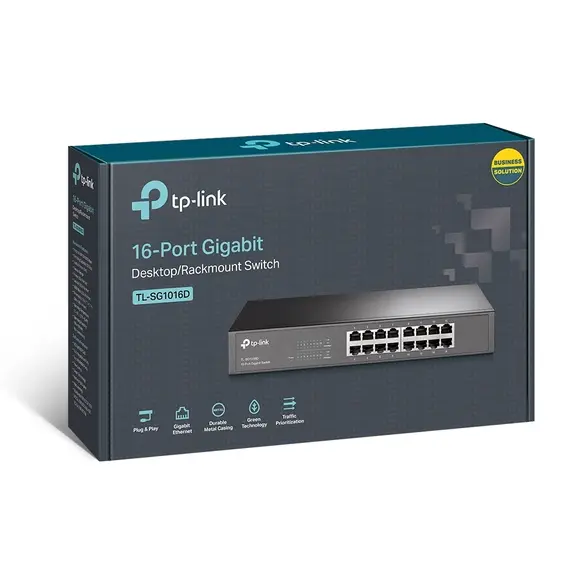 TP-Link 16-Port Gigabit Switch with 1U Rack-Mount Steel Case (TL-SG1016D), 4 image