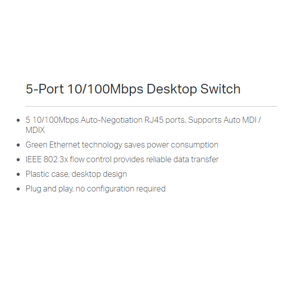 TP-Link 5-Port 10/100Mbps Desktop Switch (TL-SF1005D)