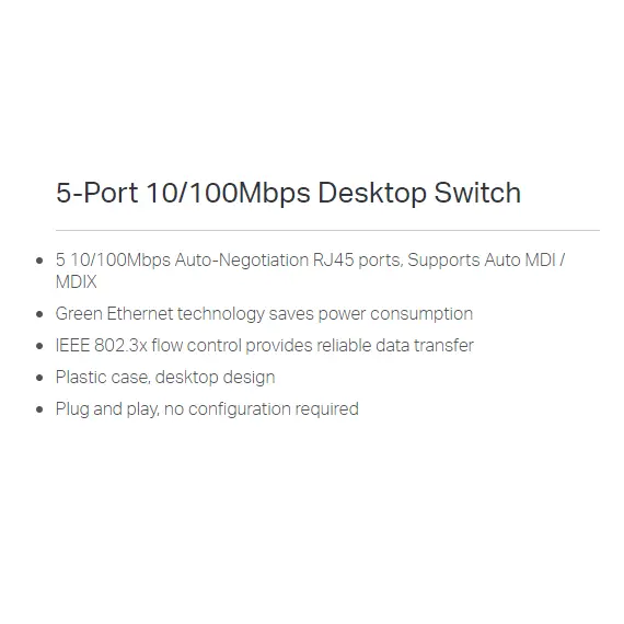 TP-Link 5-Port 10/100Mbps Desktop Switch (TL-SF1005D), 4 image