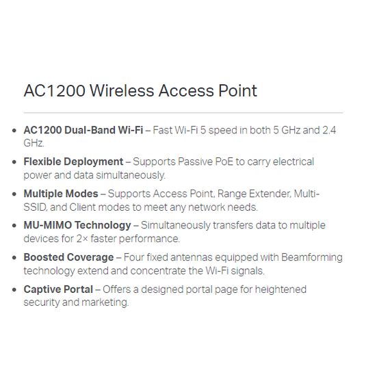 نقطة وصول لاسلكية TP-Link AC1200 جيجابت (TL-WA1201)