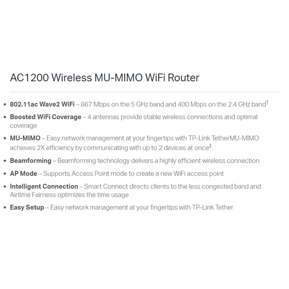 TP-Link Router AC1200 Wireless MU-MIMO Wi-Fi (ARCHER C64 ) TP-Link Router AC1200 Wireless MU-MIMO Wi-Fi (ARCHER C64 )