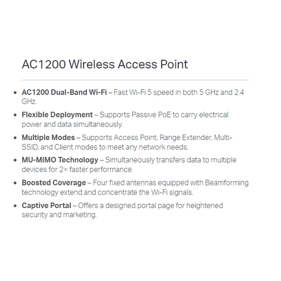 نقطة وصول لاسلكية TP-Link AX1800 مزدوجة النطاق (TL-WA1801)