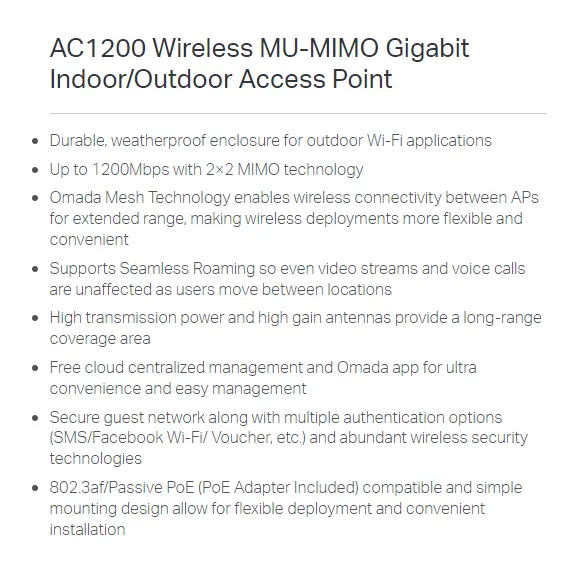 TP-Link AC1350 Wireless MU-MIMO Gigabit Ceiling Mount Access Point (EAP225), 10 image