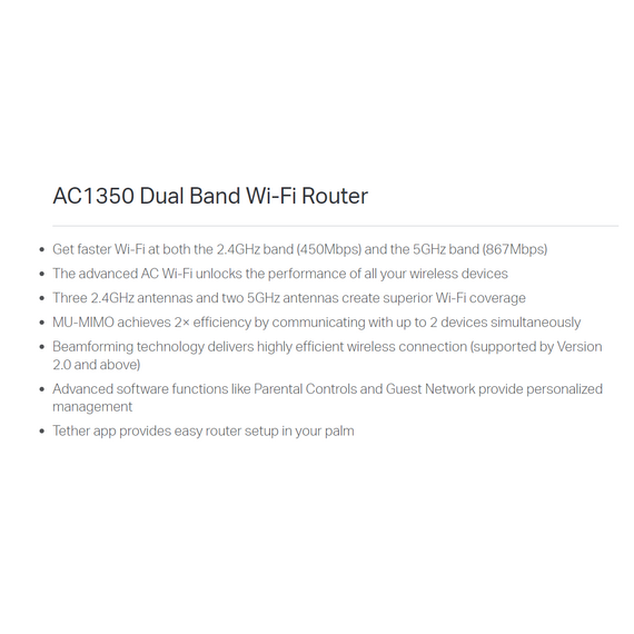 TP-Link Router AC1350 Dual Band Wi-Fi C60 (Archer C60) TP-Link Router AC1350 Dual Band Wi-Fi C60 (Archer C60)