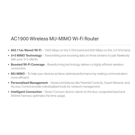 TP-Link Router AC1900 MU-MIMO Wi-Fi (ARCHER C80) TP-Link Router AC1900 MU-MIMO Wi-Fi (ARCHER C80)