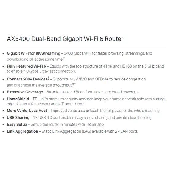 TP-Link Router AX5400 Dual-Band Wi-Fi 6 (ARCHER AX73), 5 image