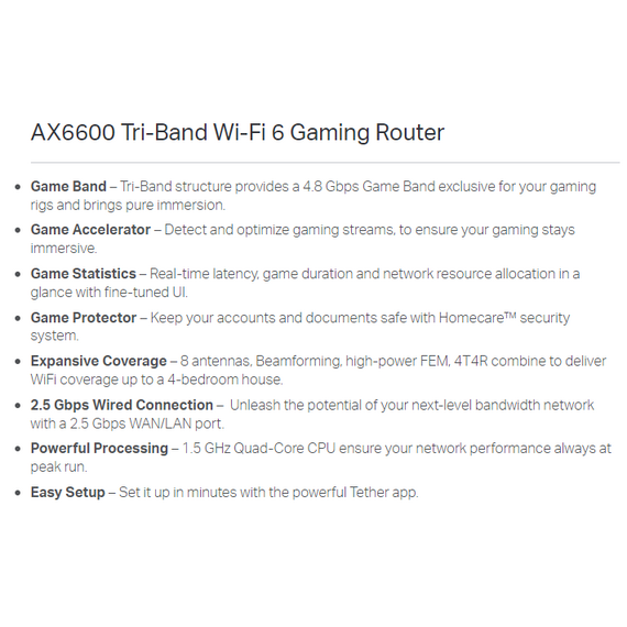​TP-Link Router ​AX6600 Wi-Fi 6 Tri-Band Gaming (ARCHER GX90)
