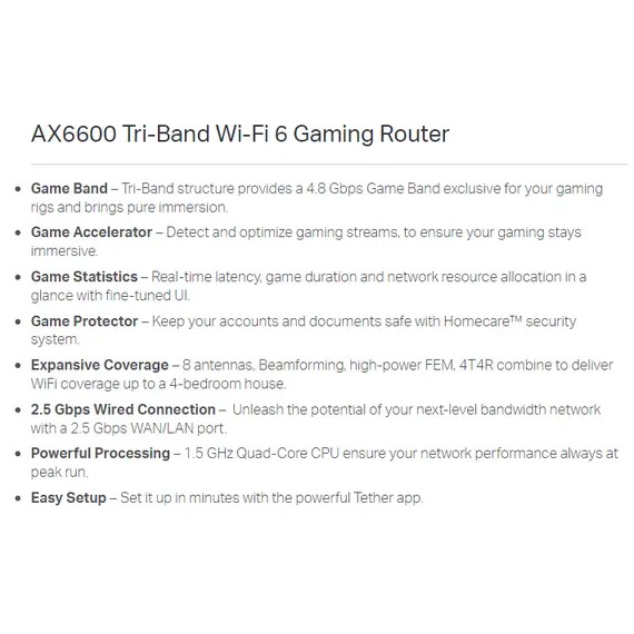 ​TP-Link Router ​AX6600 Wi-Fi 6 Tri-Band Gaming (ARCHER GX90)